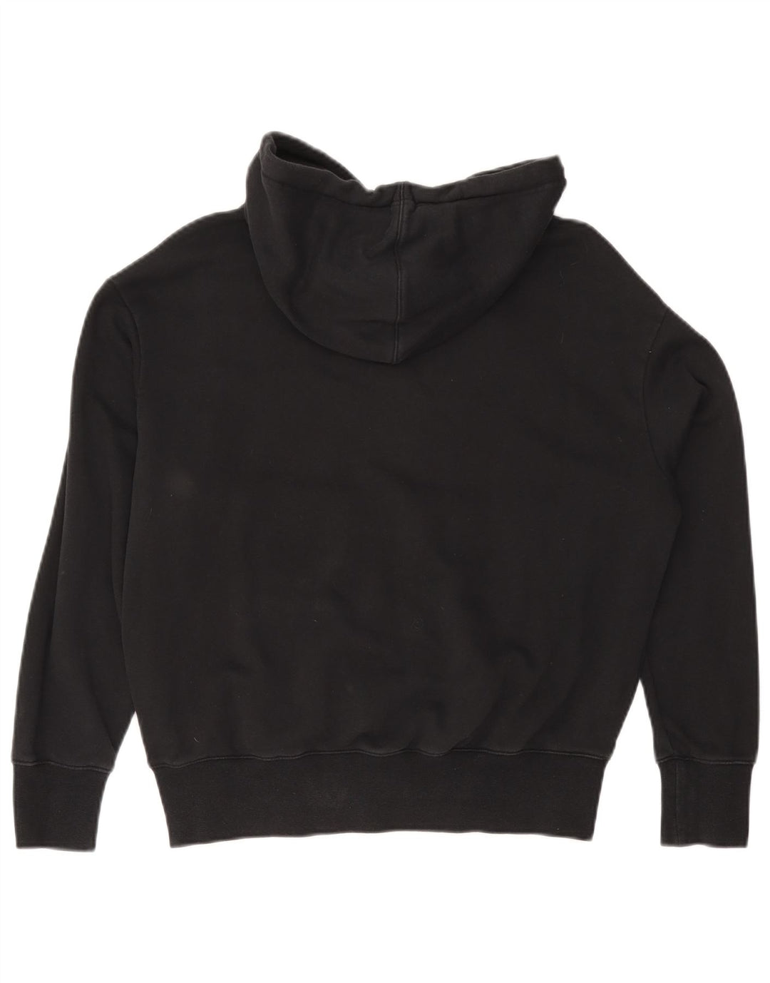 NIKE Womens Air Oversized Graphic Hoodie Jumper UK 6 XS Black Cotton