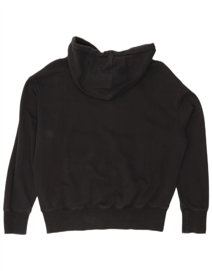 NIKE Womens Air Oversized Graphic Hoodie Jumper UK 6 XS Black Cotton