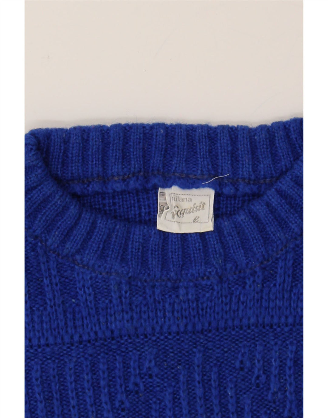 VINTAGE Womens Crew Neck Jumper Sweater UK 14 Large Blue Vintage Vintage and Second-Hand Vintage from Messina Hembry 