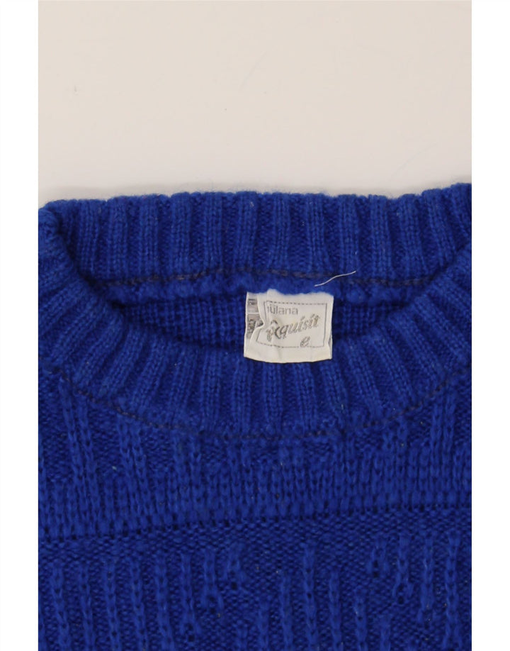 VINTAGE Womens Crew Neck Jumper Sweater UK 14 Large Blue Vintage Vintage and Second-Hand Vintage from Messina Hembry 