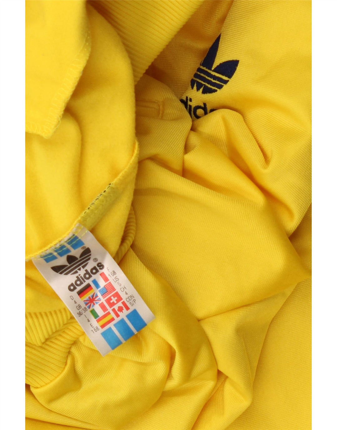 Adidas Mens Tracksuit Top Jacket UK 36/38 Small Yellow Polyester
