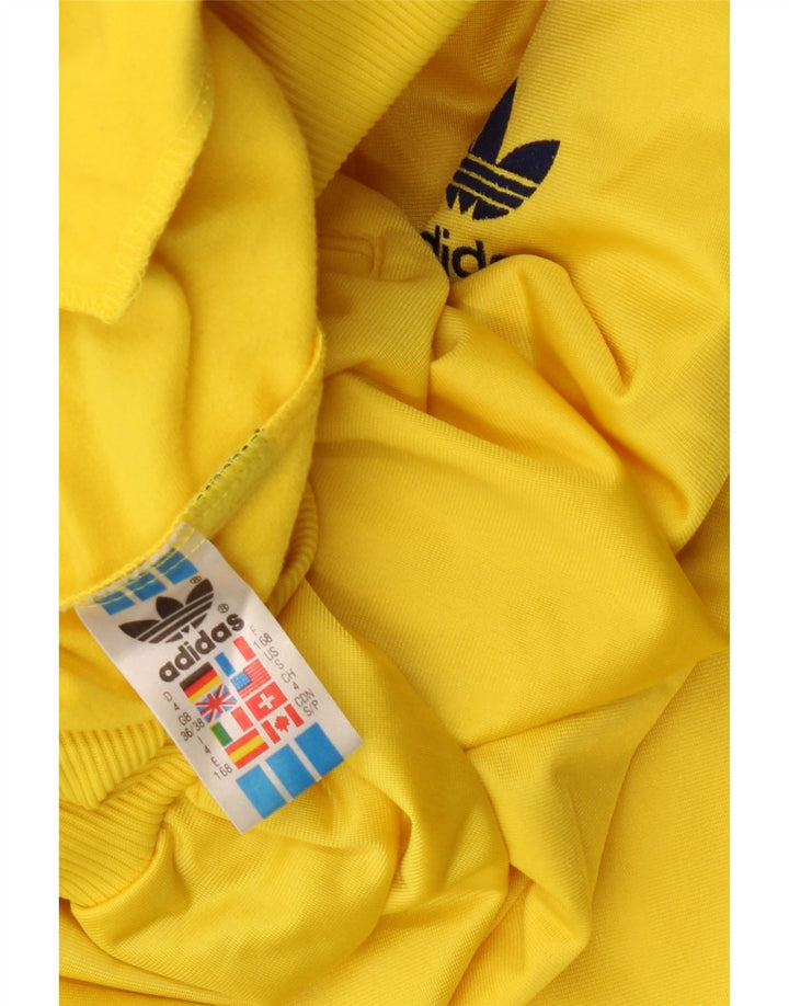 Adidas Mens Tracksuit Top Jacket UK 36/38 Small Yellow Polyester