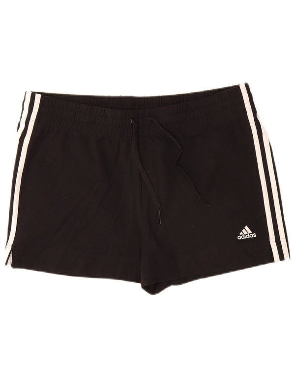 Adidas Womens Sport Shorts UK 16/18 Large  Black Cotton