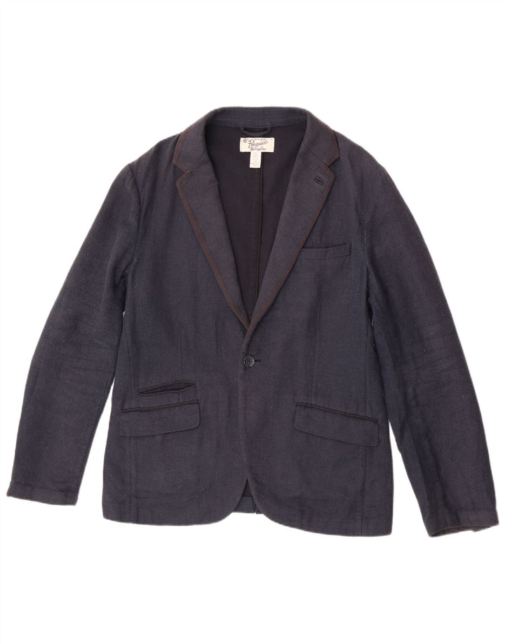 Penguin Mens 1 Button Blazer Jacket UK 40 Large Navy Blue Cotton