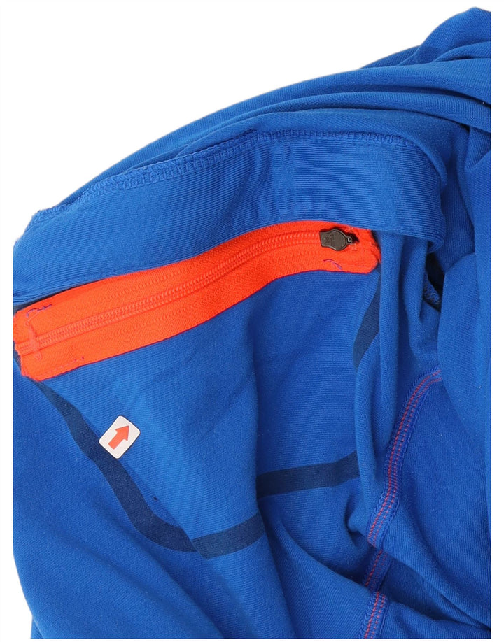 Asics Mens Hooded Zip Neck Top Long Sleeve Medium Blue Polyester