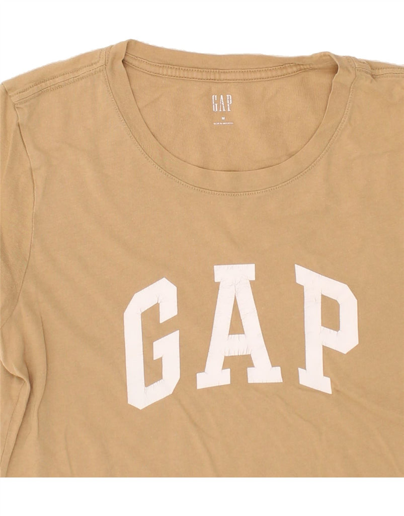 GAP Womens Graphic T-Shirt Top UK 12 Medium Brown Cotton | Vintage Gap | Thrift | Second-Hand Gap | Used Clothing | Messina Hembry 