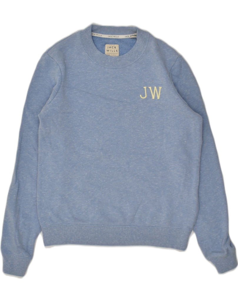 JACK WILLS Womens Sweatshirt Jumper UK 6 XS Blue Flecked Polyester | Vintage Jack Wills | Thrift | Second-Hand Jack Wills | Used Clothing | Messina Hembry 