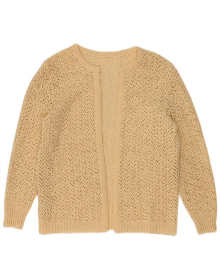 Schoeller Womens Open Cardigan Sweater UK 12 Medium Beige Polyacrylic