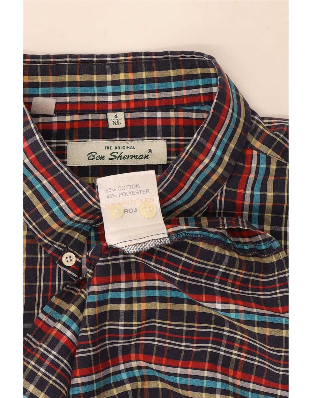 Ben Sherman Mens Short Sleeve Shirt XL Multicoloured Check Cotton