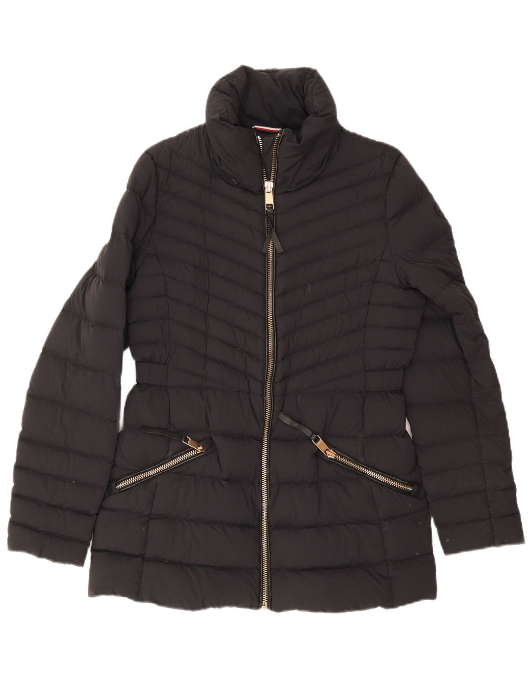 Tommy Hilfiger Womens Padded Jacket UK 12 Medium Navy Blue Polyamide
