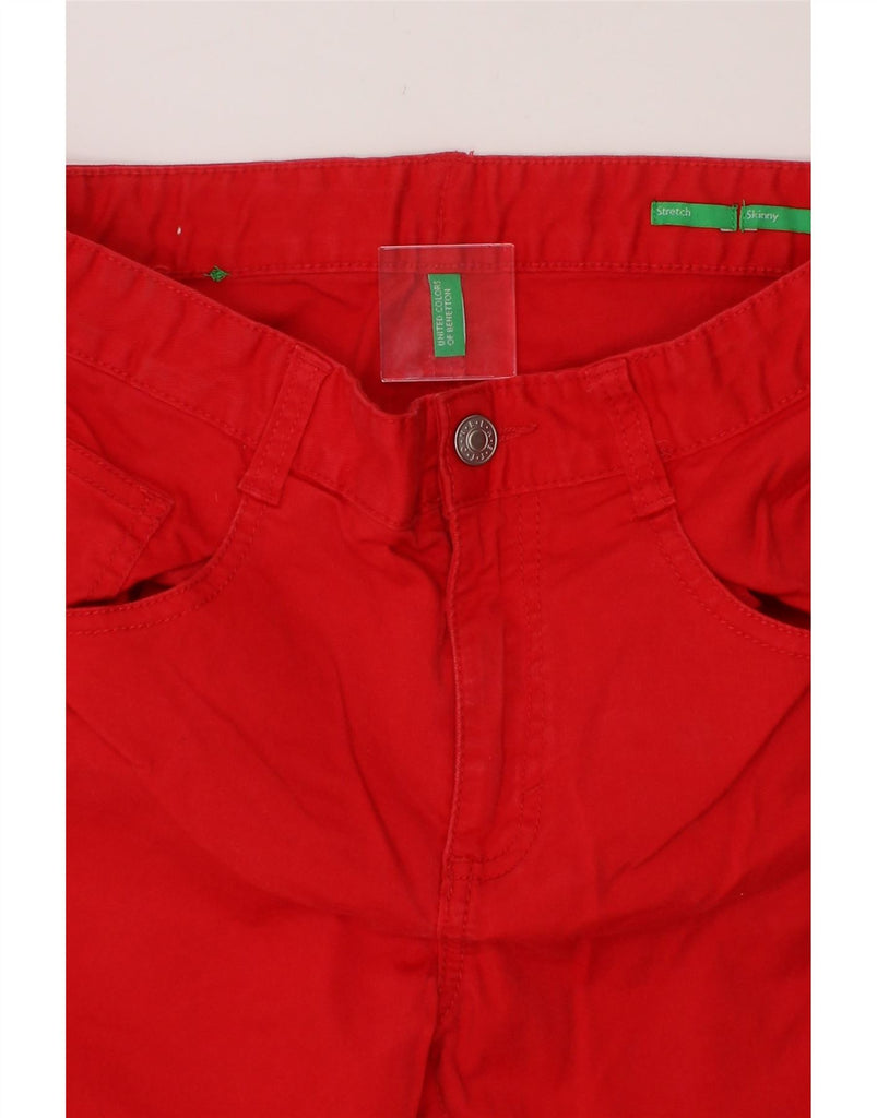 BENETTON Girls Stretch Skinny Jeans 11-12 Years W28 L24 Red Vintage Benetton and Second-Hand Benetton from Messina Hembry 