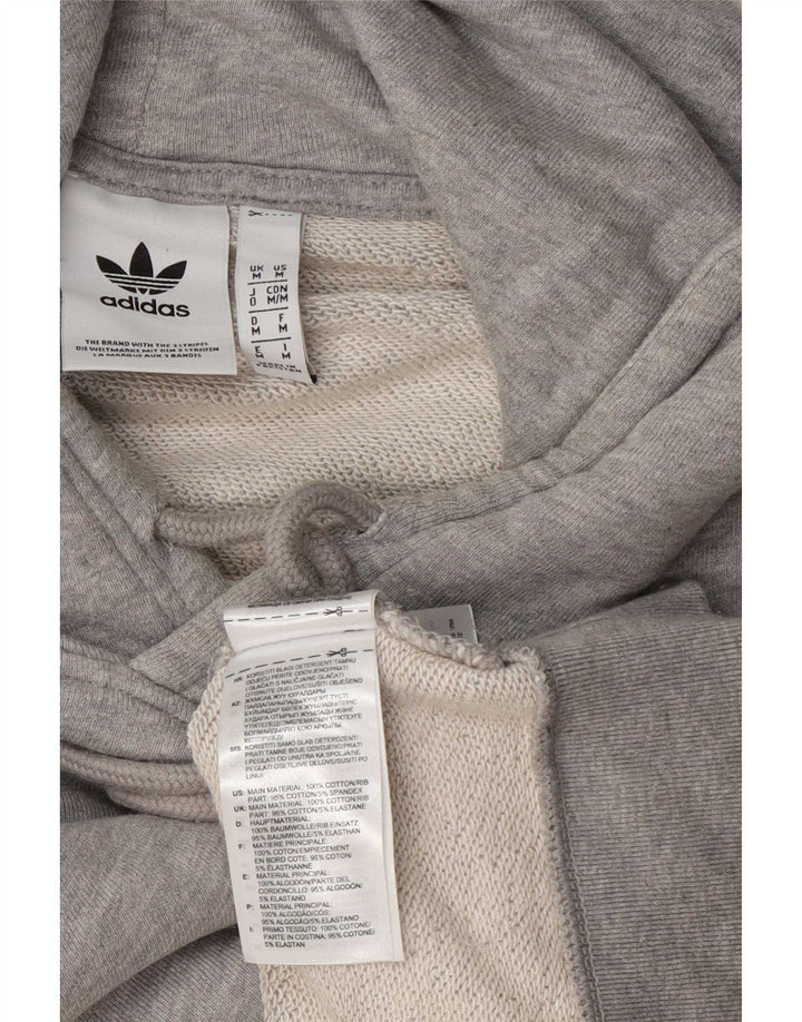 Adidas Mens Hoodie Jumper Medium Grey Cotton