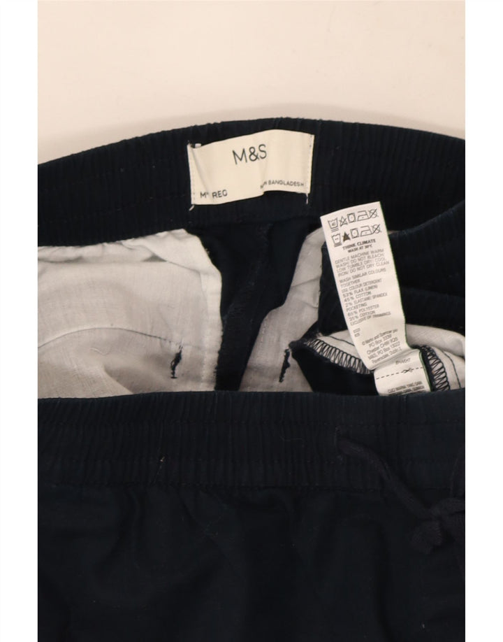 Marks & Spencer Womens Straight Chino Trousers Medium W30 L30 Navy Blue
