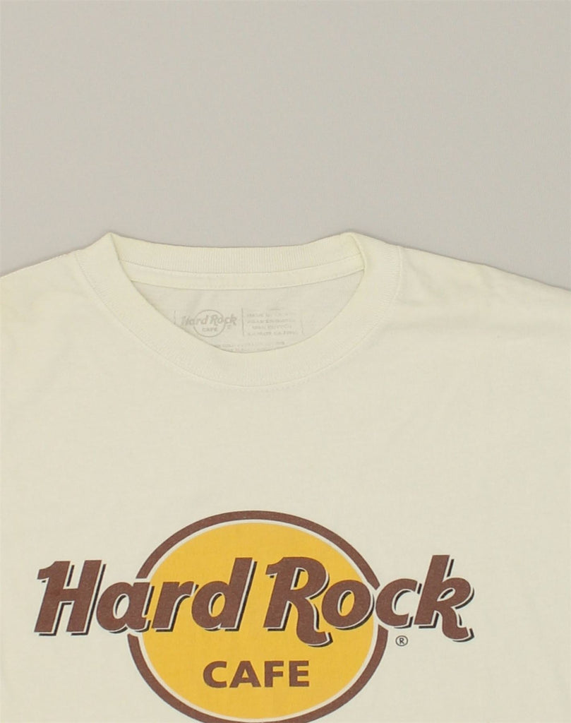 HARD ROCK CAFE Mens Barcelona Graphic T-Shirt Top Medium White Cotton | Vintage Hard Rock Cafe | Thrift | Second-Hand Hard Rock Cafe | Used Clothing | Messina Hembry 