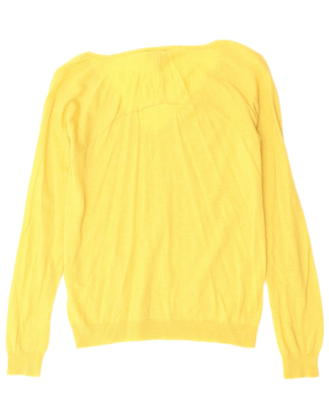 Hobbs Womens V-Neck Jumper Sweater UK 12 Medium  Yellow Wool