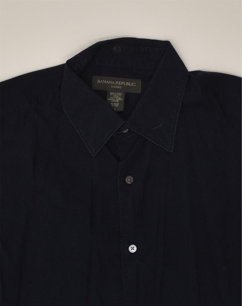 BANANA REPUBLIC Mens Classic Shirt Large Navy Blue Cotton | Vintage Banana Republic | Thrift | Second-Hand Banana Republic | Used Clothing | Messina Hembry 