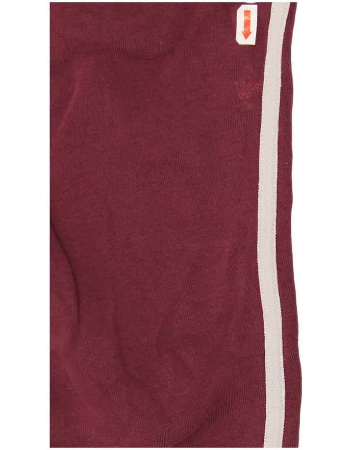 ADIDAS Mens Tracksuit Trousers Joggers Medium Burgundy Cotton