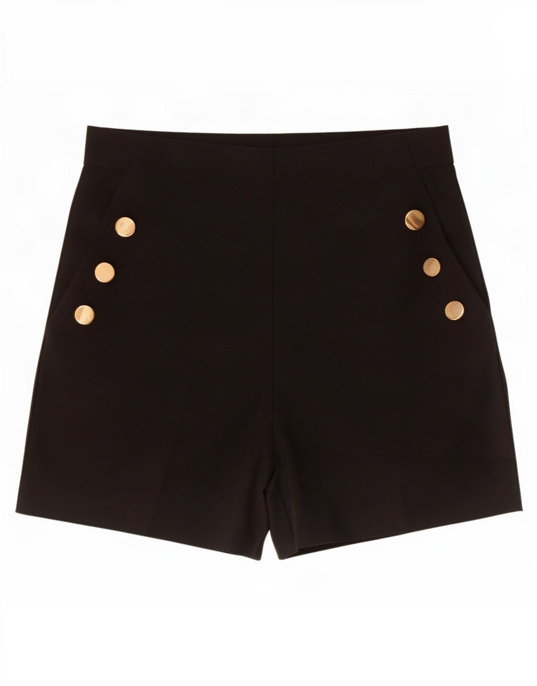 Zara Womens High Waist Casual Shorts Medium W28 Black Polyester
