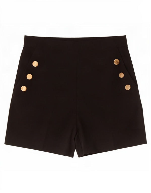 Zara Womens High Waist Casual Shorts Medium W28 Black Polyester