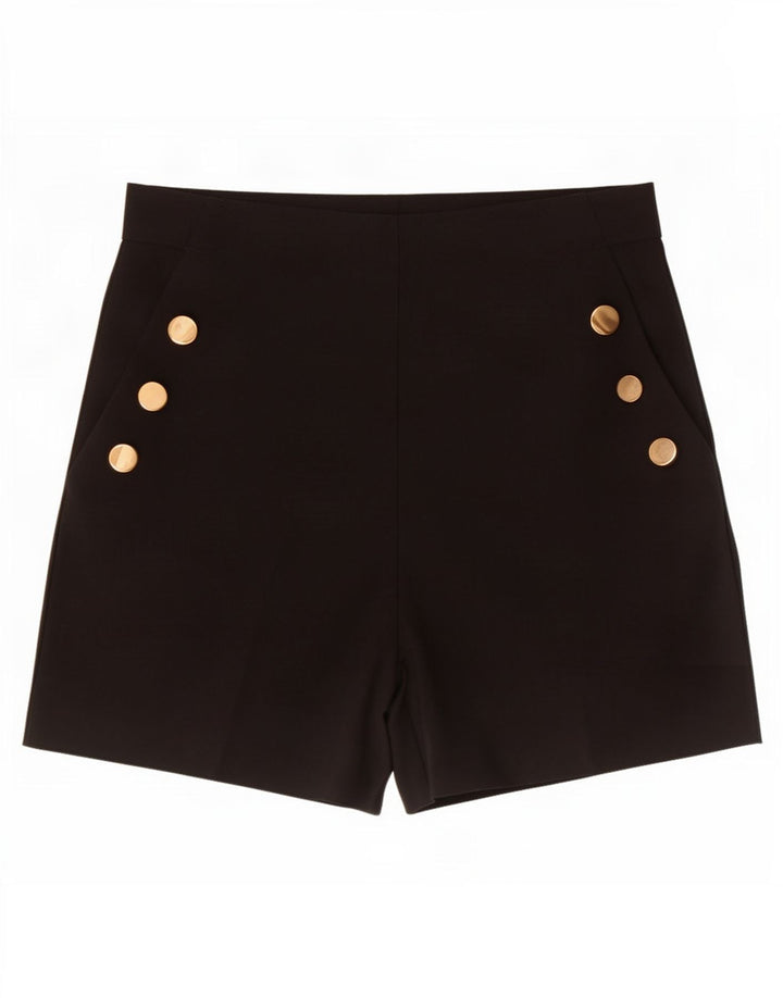 Zara Womens High Waist Casual Shorts Medium W28 Black Polyester