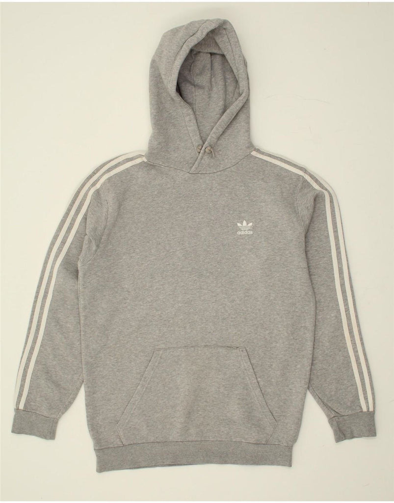 ADIDAS Mens Hoodie Jumper Small Grey Cotton Vintage Adidas and Second-Hand Adidas from Messina Hembry 