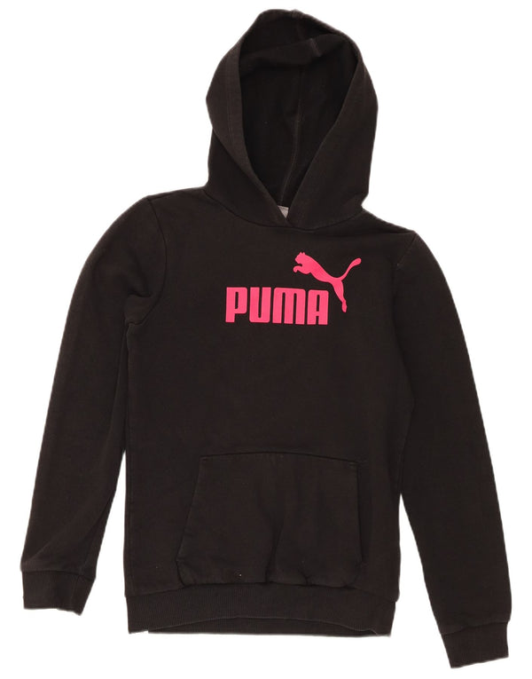 Puma Girls Graphic Hoodie Jumper 13-14 Years Black