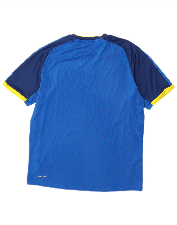Adidas Mens Climacool T-Shirt Top Medium Blue Colourblock Polyester