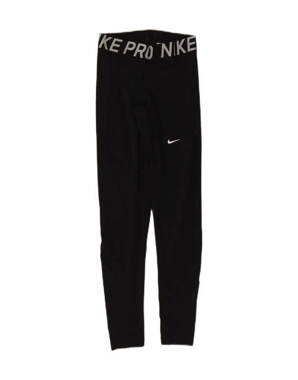Nike Womens Graphic Leggings UK 8 Small Black Polyester Sports