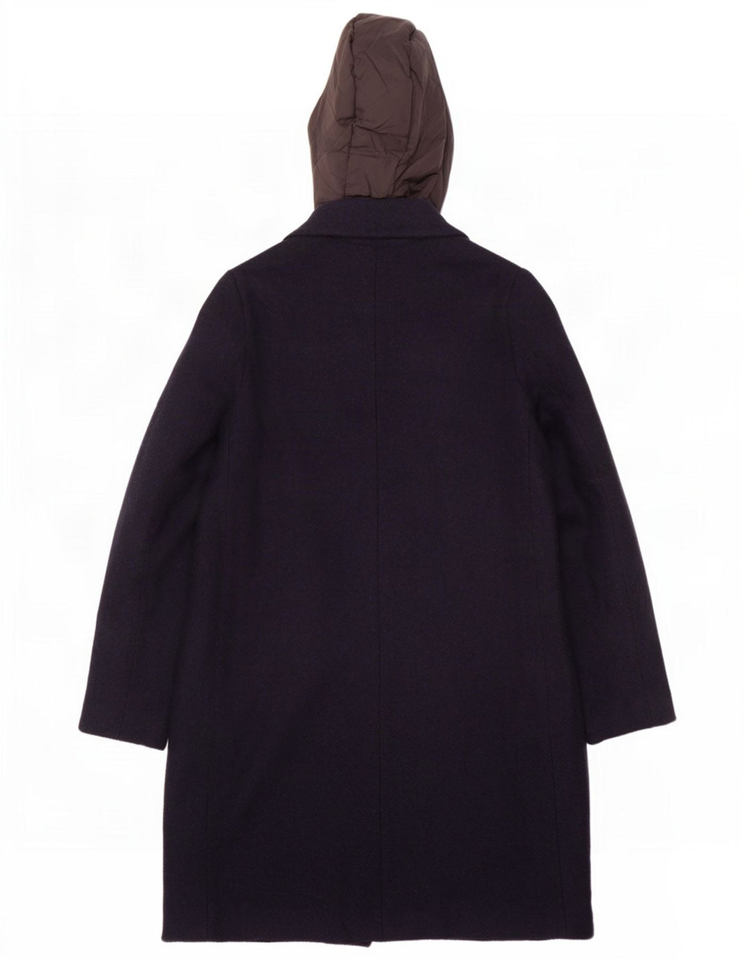 Superdry Womens Hooded Overcoat UK 10 Small Navy Blue Wool