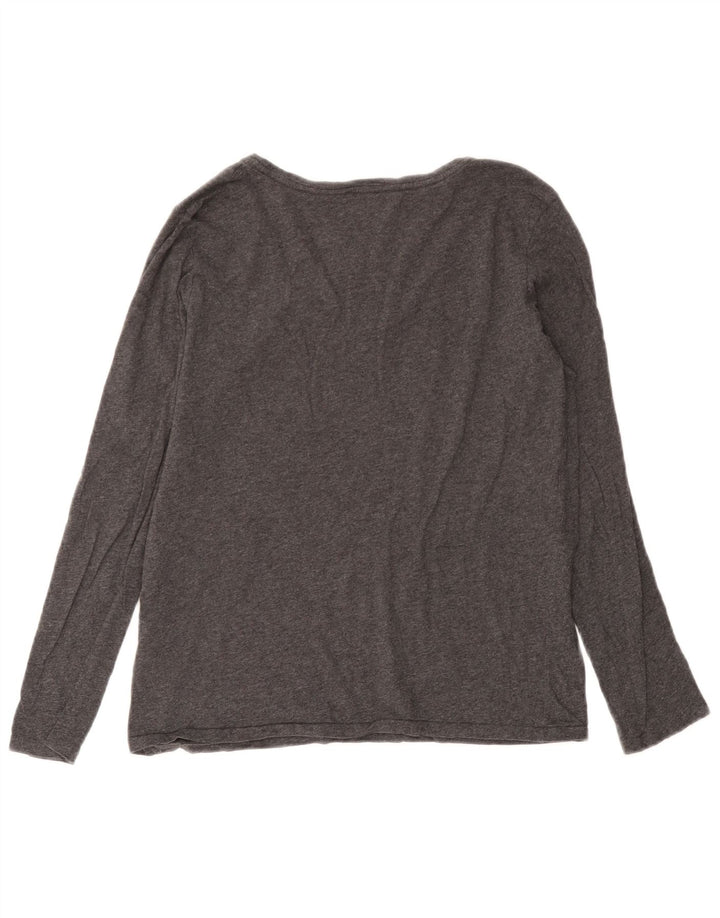 Ralph Lauren Womens Top Long Sleeve UK 14 Large Grey Cotton