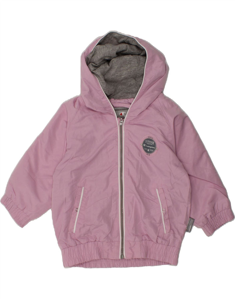 CHAMPION Baby Girls Hooded Rain Jacket 12-18 Months Pink Polyester | Vintage Champion | Thrift | Second-Hand Champion | Used Clothing | Messina Hembry 