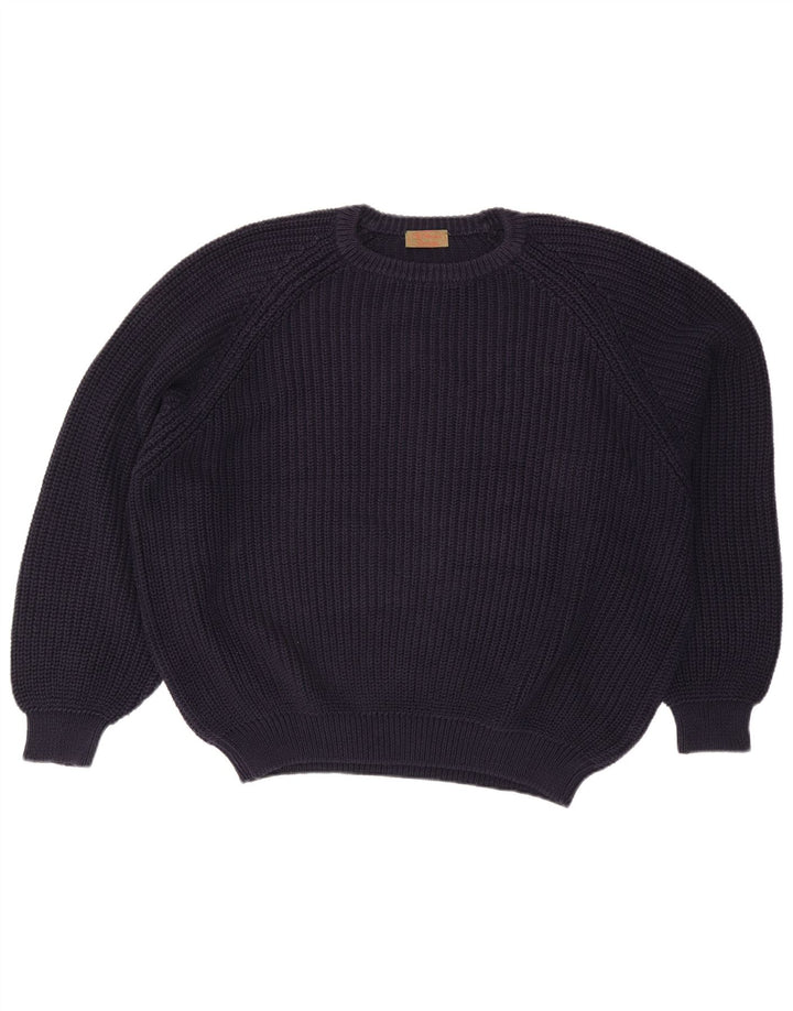 Vintage Mens Crew Neck Jumper Sweater XL Navy Blue