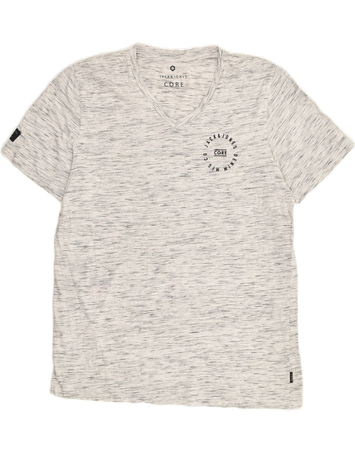 JACK & JONES Mens Slim Graphic T-Shirt Top XL Grey Flecked | Vintage Jack & Jones | Thrift | Second-Hand Jack & Jones | Used Clothing | Messina Hembry 