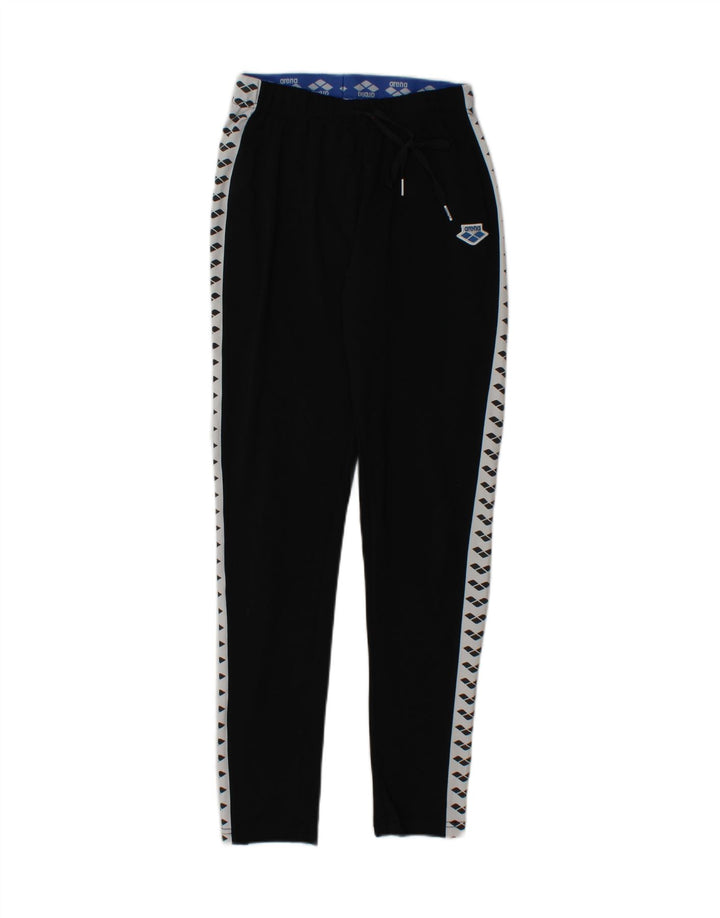 ARENA Womens Graphic Tracksuit Trousers UK 12 Medium  Black Polyester Vintage Arena and Second-Hand Arena from Messina Hembry 