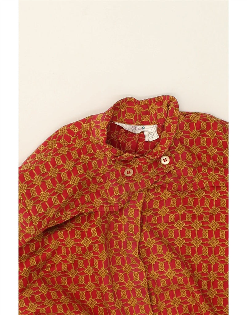 VINTAGE Womens Abstract Pattern Shirt Blouse IT 42 Medium Red Geometric | Vintage Vintage | Thrift | Second-Hand Vintage | Used Clothing | Messina Hembry 