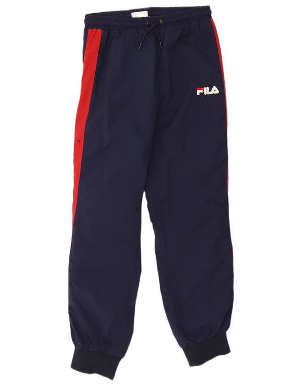 Fila Womens Tracksuit Trousers Joggers UK 4 XS Navy Blue Colourblock