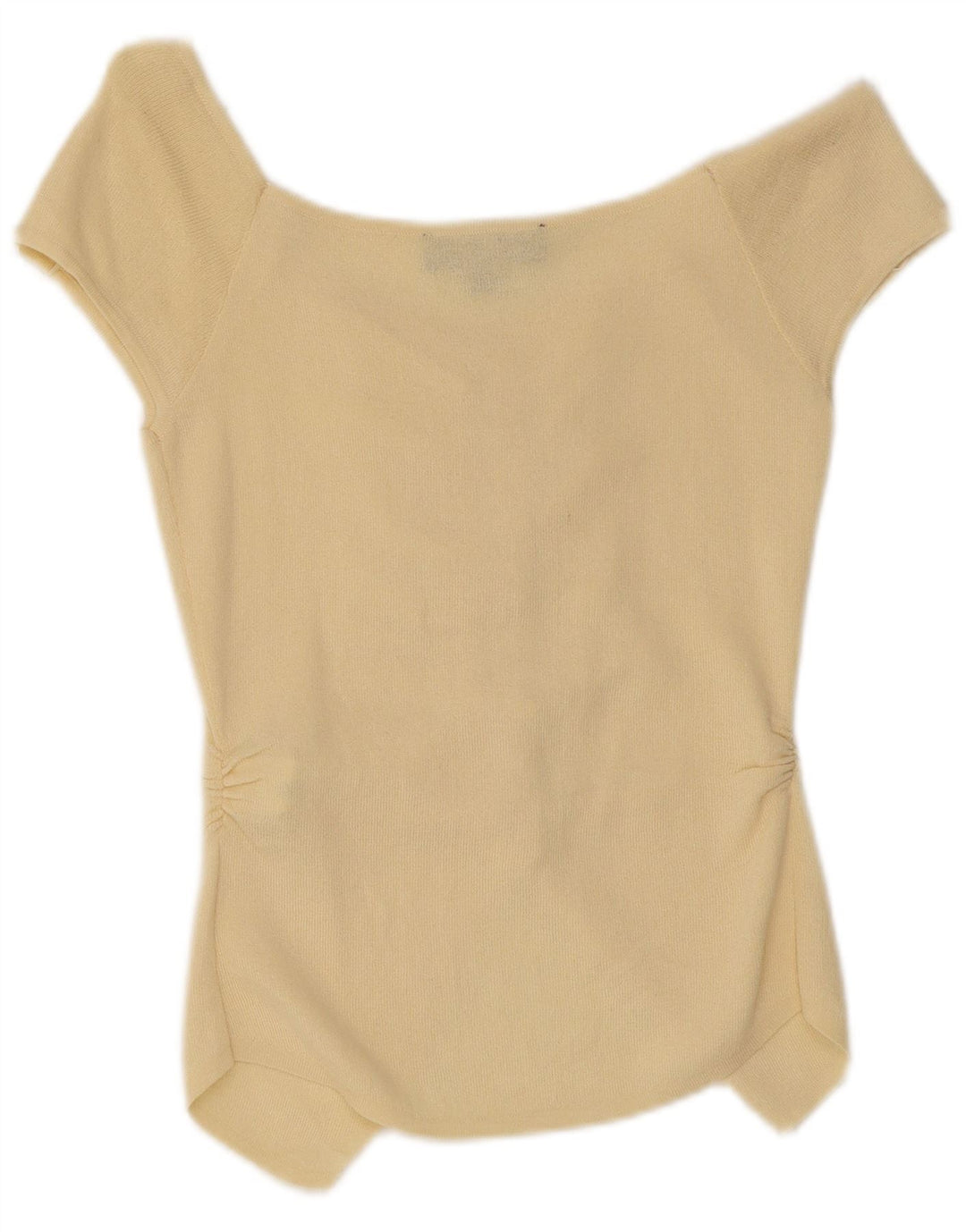 Zara Womens Short Sleeve Shirt Blouse UK 12 Medium Yellow Viscose