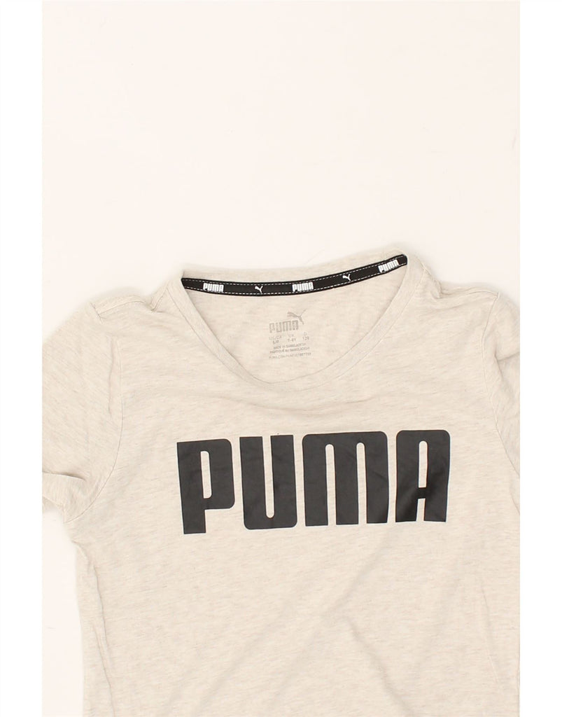 PUMA Boys Graphic T-Shirt Top 7-8 Years Grey Cotton | Vintage Puma | Thrift | Second-Hand Puma | Used Clothing | Messina Hembry 