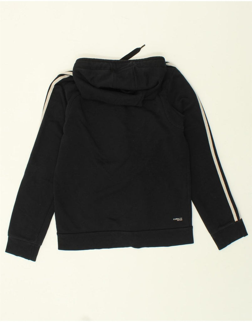 ADIDAS Womens Climalite Zip Hoodie Sweater UK 12/14 Medium Black Cotton | Vintage Adidas | Thrift | Second-Hand Adidas | Used Clothing | Messina Hembry 