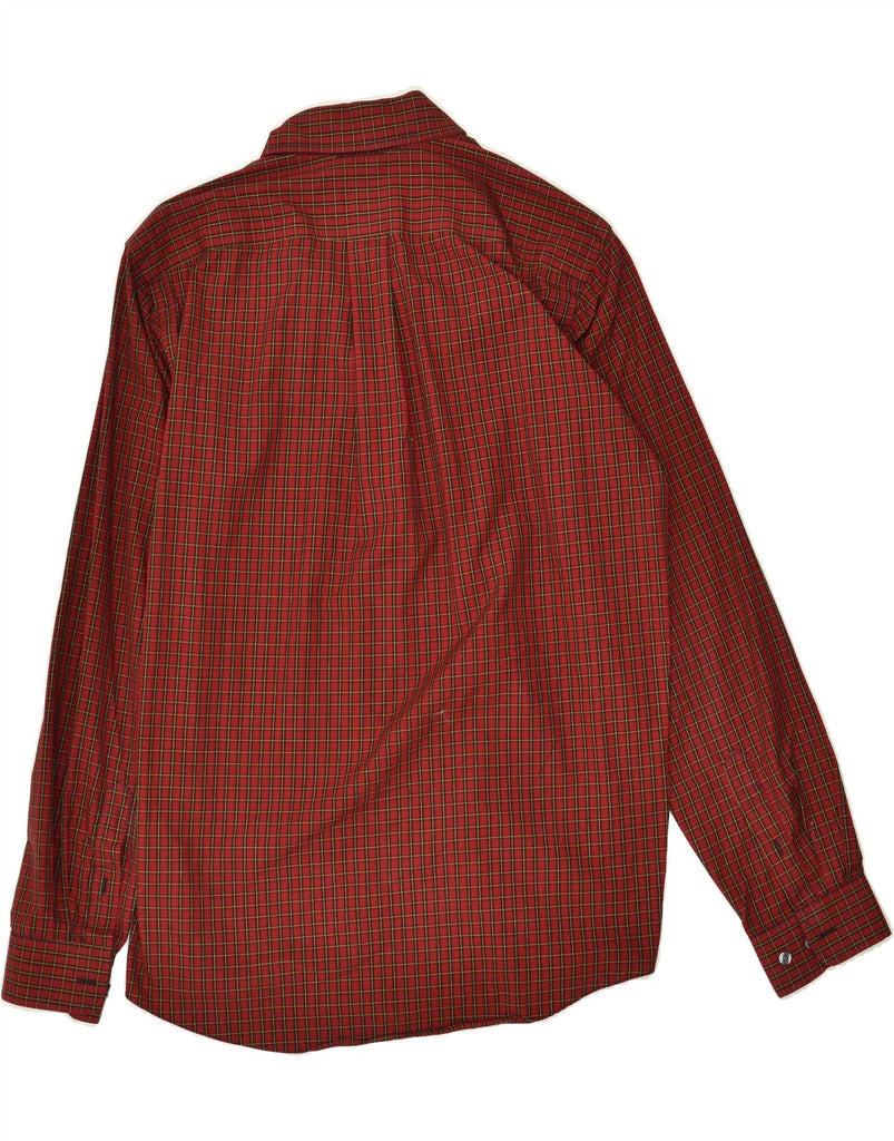 EDDIE BAUER Mens Wrinkle Resistant Relaxed Fit Shirt Medium Maroon Check | Vintage Eddie Bauer | Thrift | Second-Hand Eddie Bauer | Used Clothing | Messina Hembry 