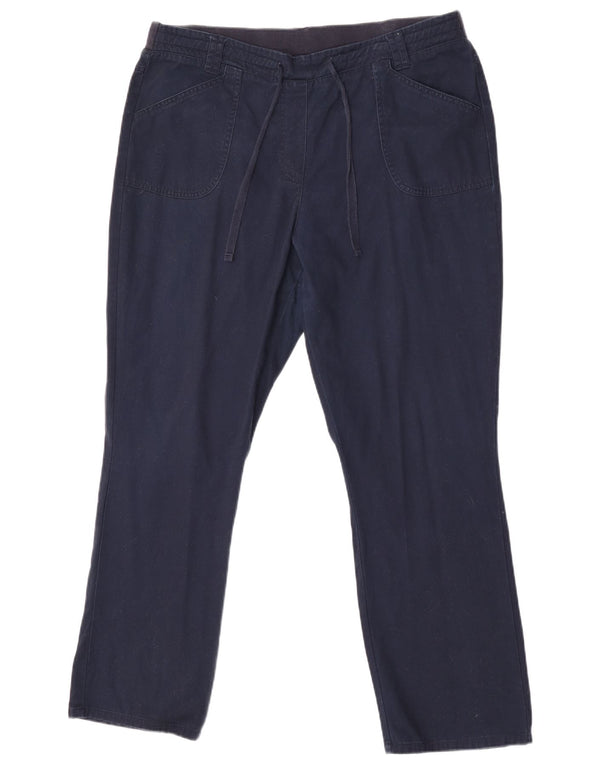 Traders Womens Straight Trousers UK 16 Large W36 L29 Navy Blue