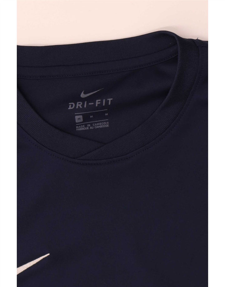 Nike Mens Dri Fit Top Long Sleeve Medium Navy Blue Polyester
