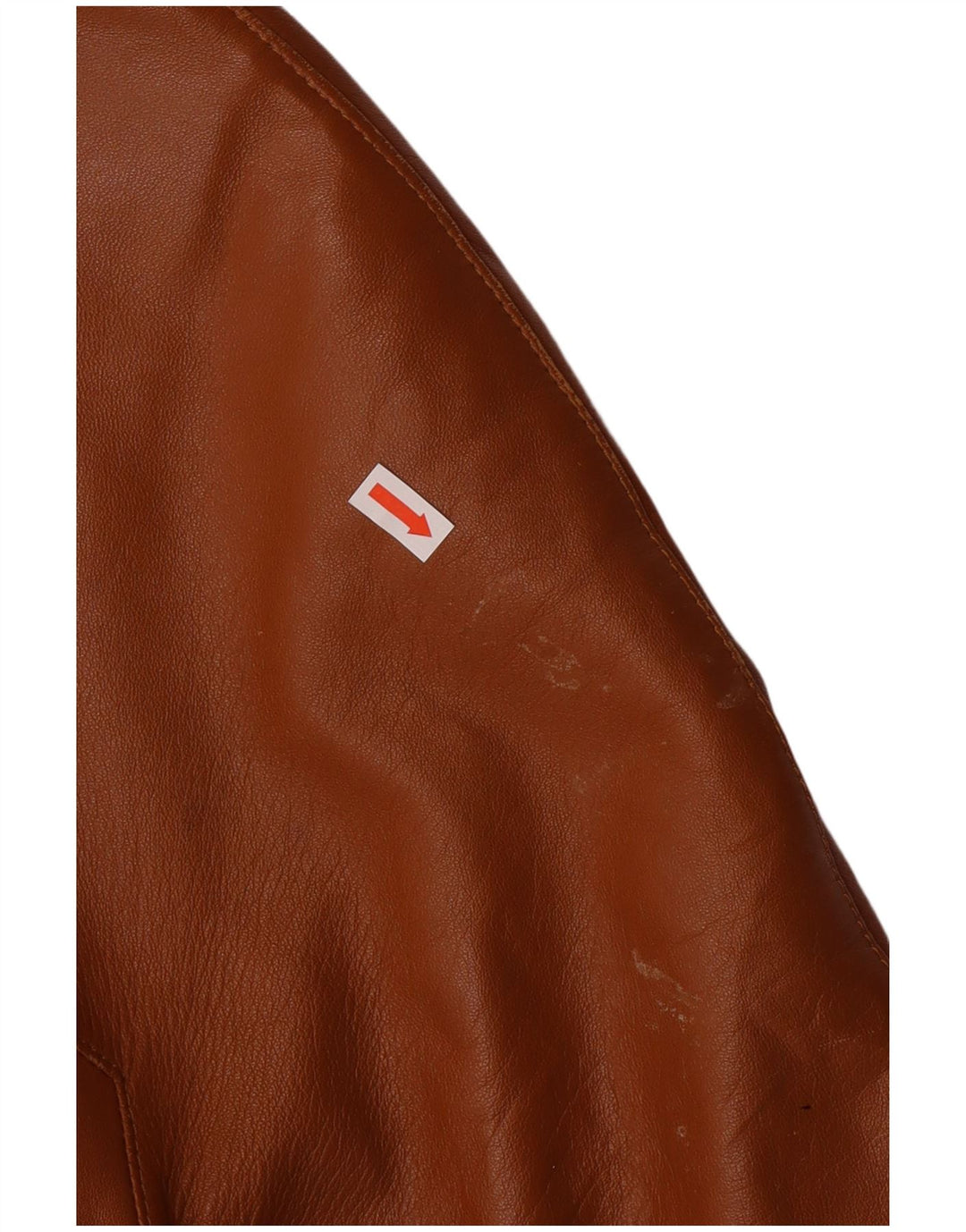 VINTAGE Womens Leather Coat IT 42 Medium Brown Leather