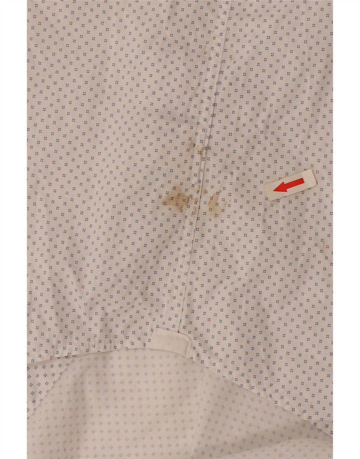 Tommy Hilfiger Mens Regular Fit Shirt XL White Spotted Cotton