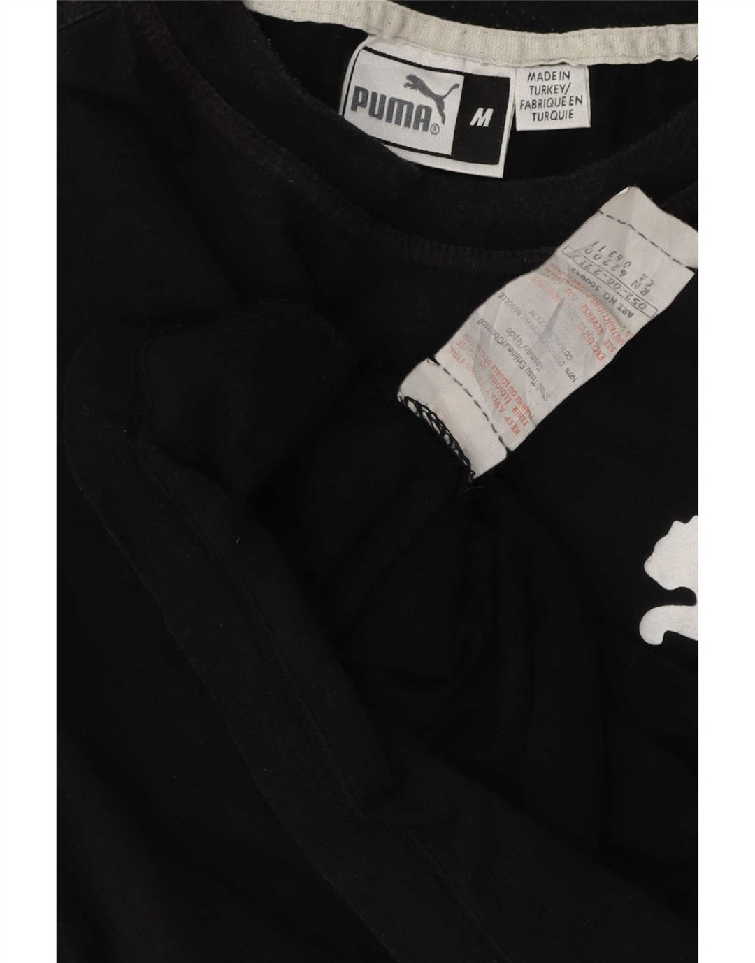 Puma Mens Graphic T-Shirt Top Medium Black Cotton