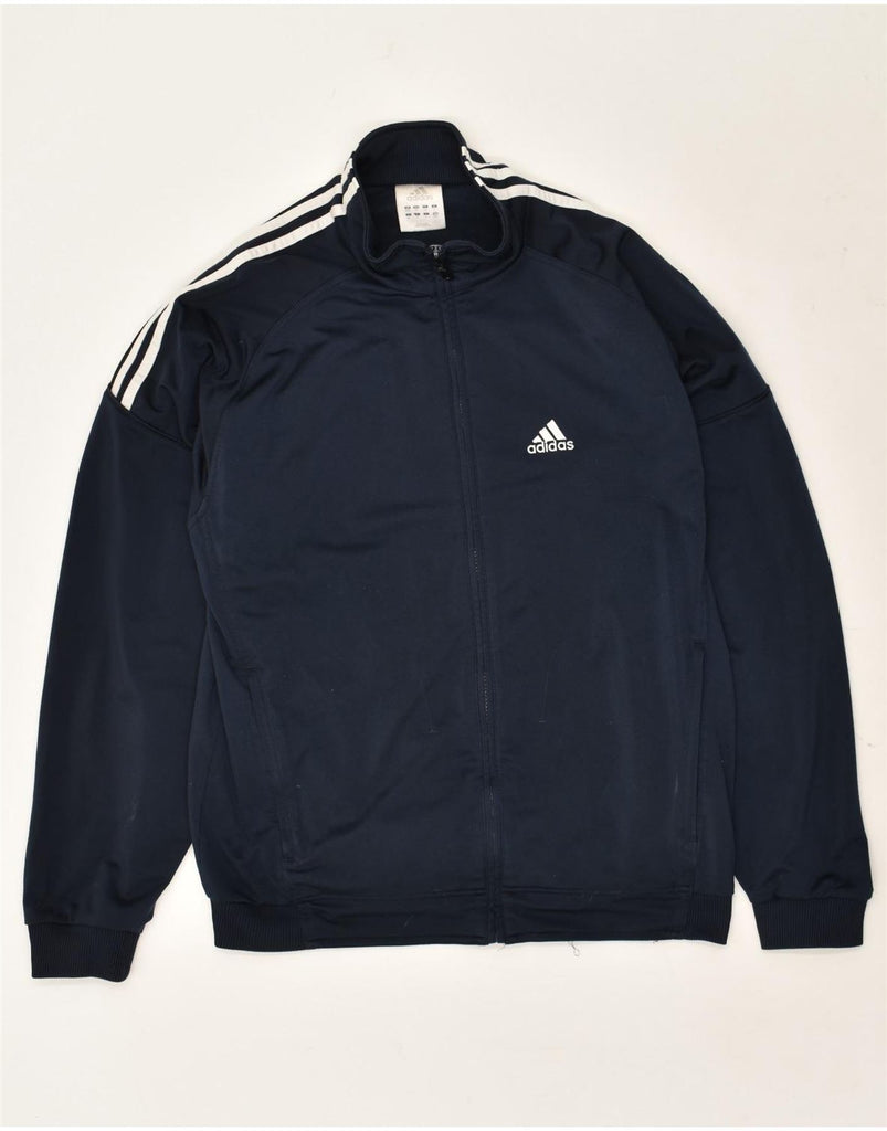 ADIDAS Mens Tracksuit Top Jacket UK 40/42 Medium Navy Blue Polyester | Vintage Adidas | Thrift | Second-Hand Adidas | Used Clothing | Messina Hembry 