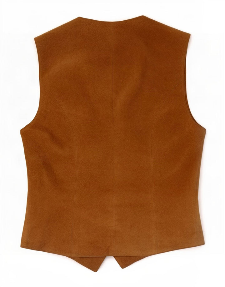 Danier Womens Suede Waistcoat UK 12/14 Medium Beige Leather