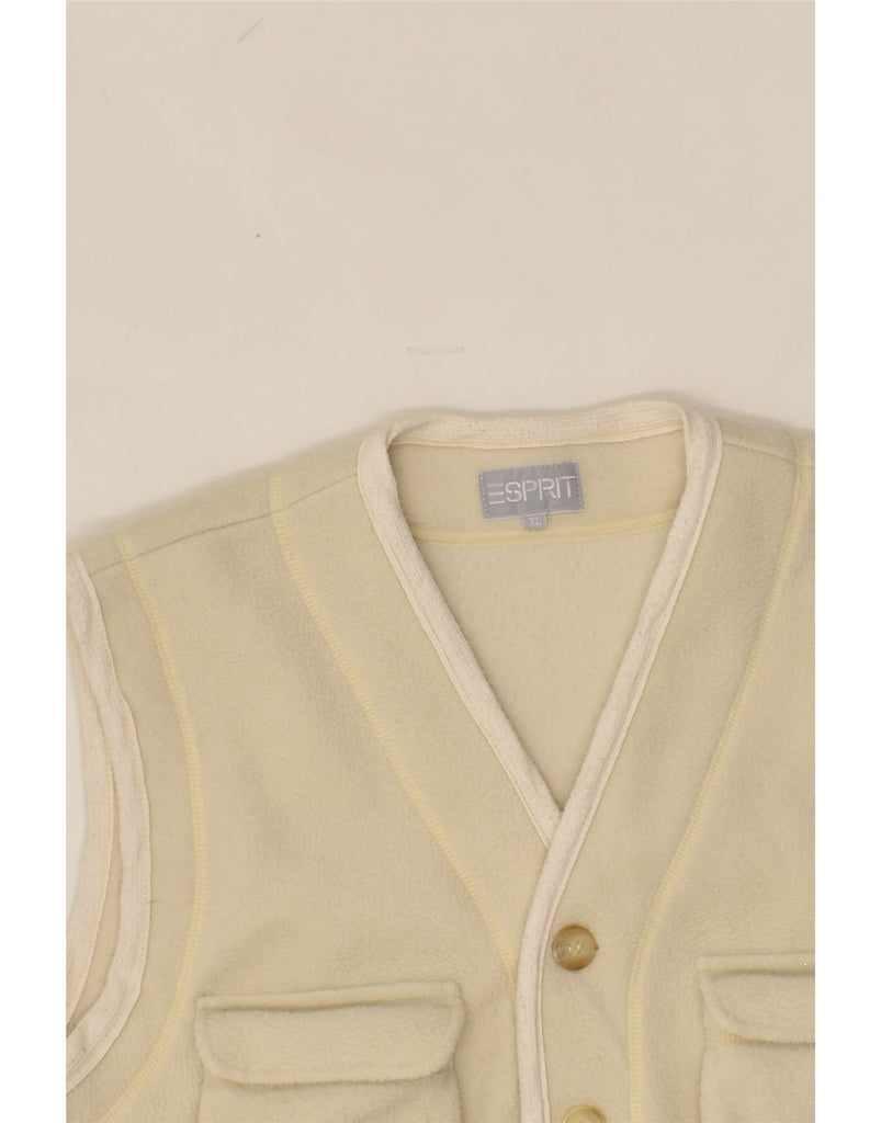 ESPRIT Womens Fleece Utility Gilet UK 18 XL Beige Polyester | Vintage Esprit | Thrift | Second-Hand Esprit | Used Clothing | Messina Hembry 