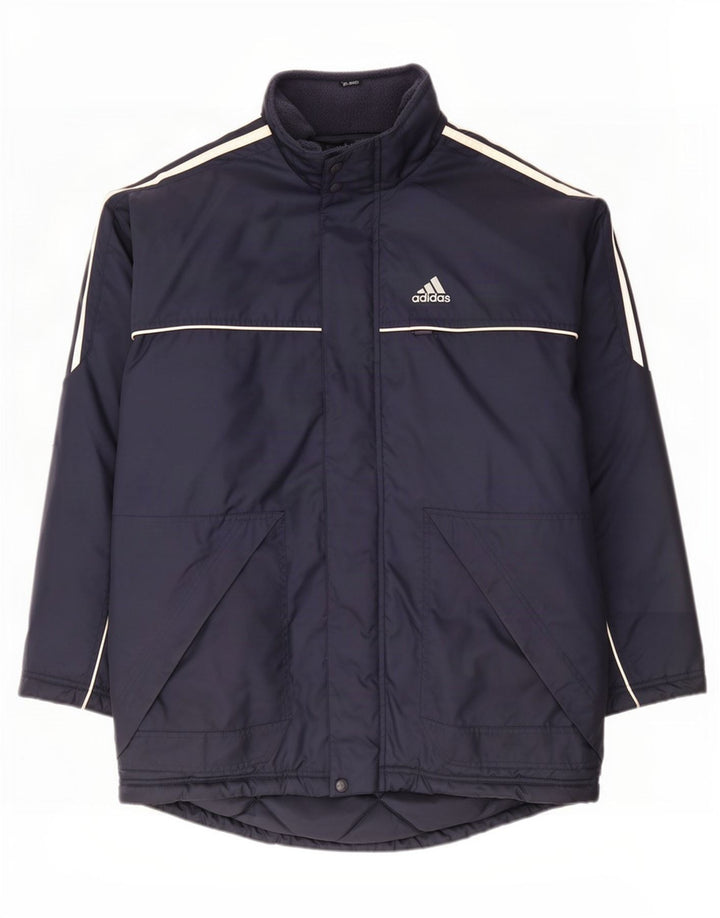 Adidas Mens Loose Fit Padded Coat UK 38/40 Medium Navy Blue Polyester