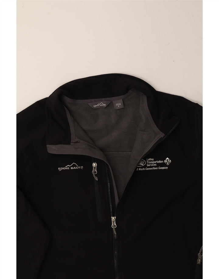 EDDIE BAUER Mens Graphic Tracksuit Top Jacket Large Black Polyester Vintage Eddie Bauer and Second-Hand Eddie Bauer from Messina Hembry 